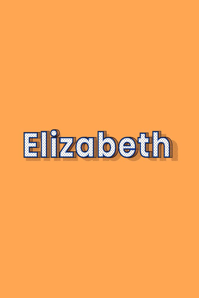 Polka dot Elizabeth name text retro typography