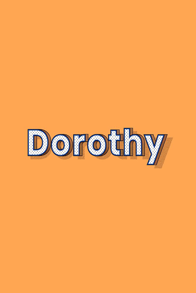 Polka dot Dorothy name lettering retro typography