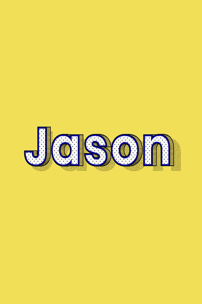Polka dot Jason name lettering retro typography