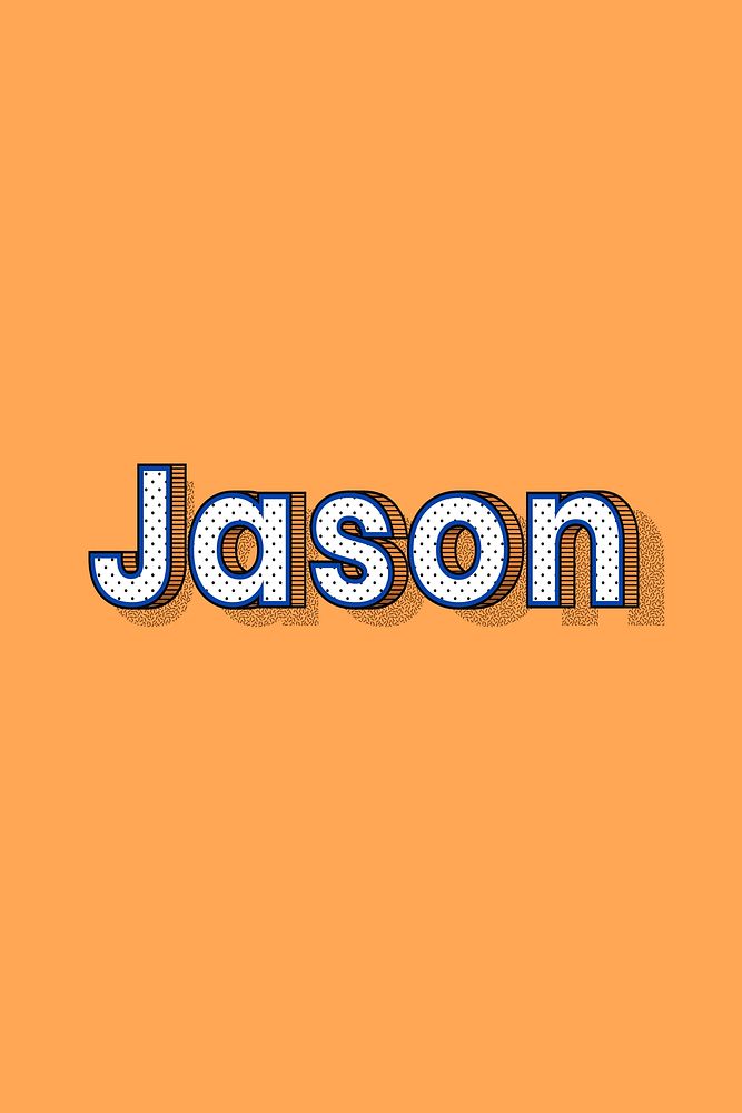 Polka dot Jason name lettering retro typography
