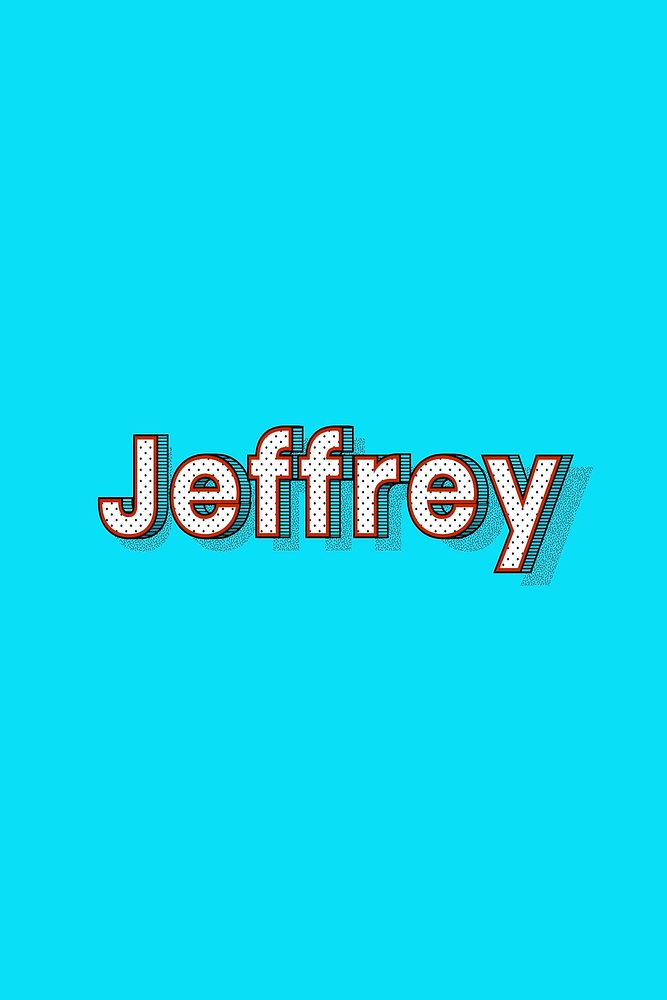 Polka dot Jeffrey name lettering retro typography