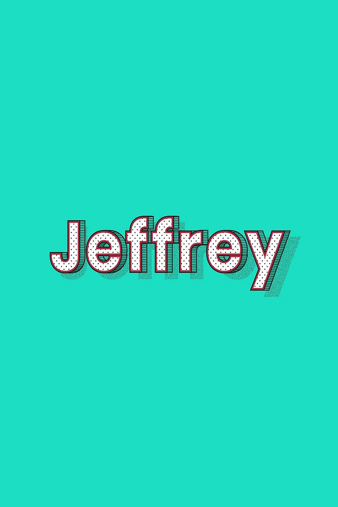 Polka dot Jeffrey name text retro typography