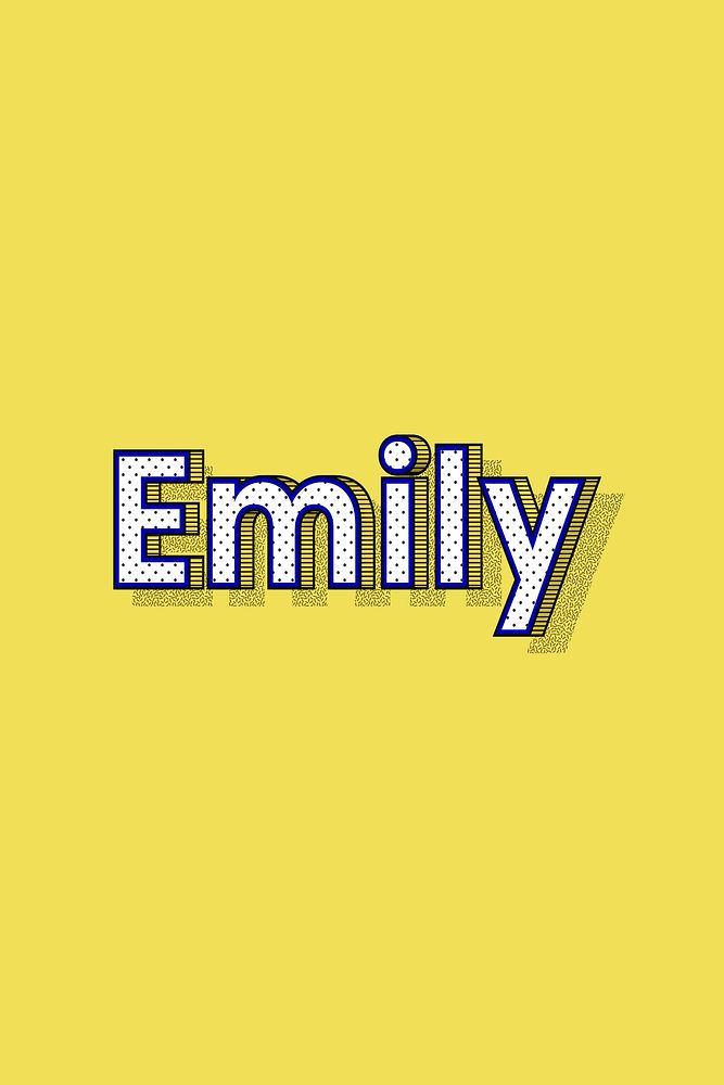 Polka dot Emily name lettering retro typography