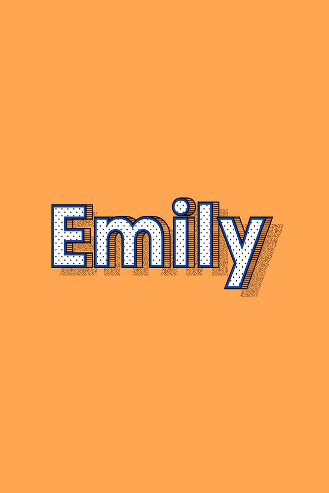 Polka dot Emily name text retro typography