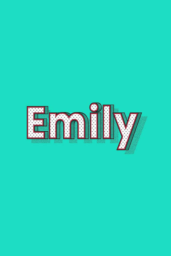 Emily female name typography lettering