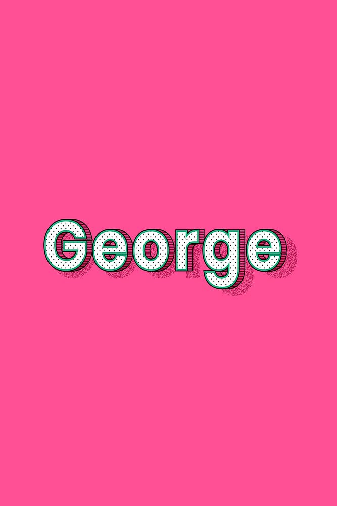 Polka dot George name text retro typography