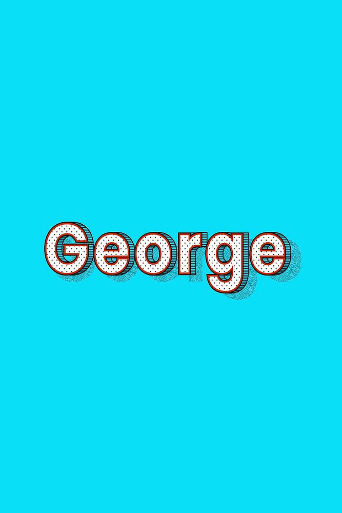 Polka dot George name lettering retro typography
