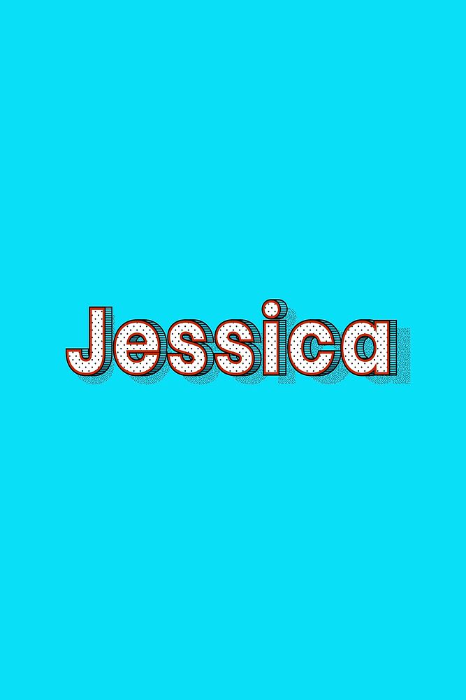 Polka dot Jessica name text retro typography