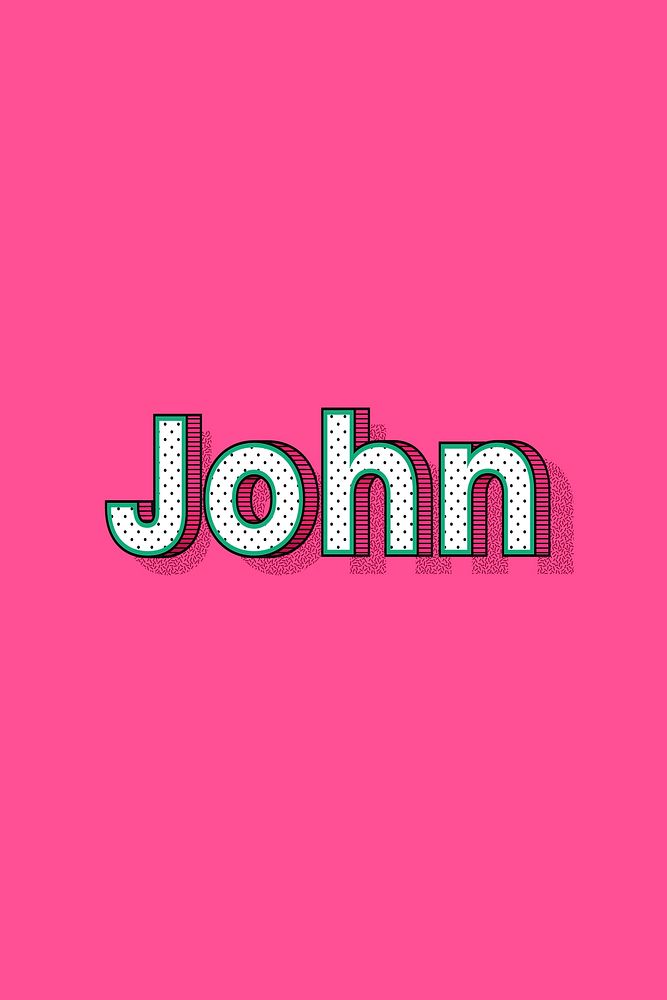 John male name typography lettering