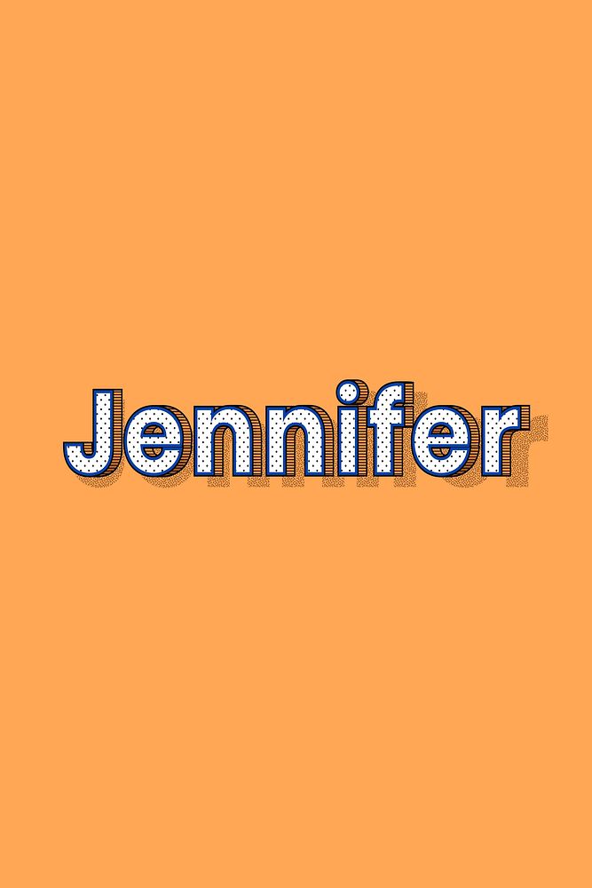 Polka dot Jennifer name lettering retro typography