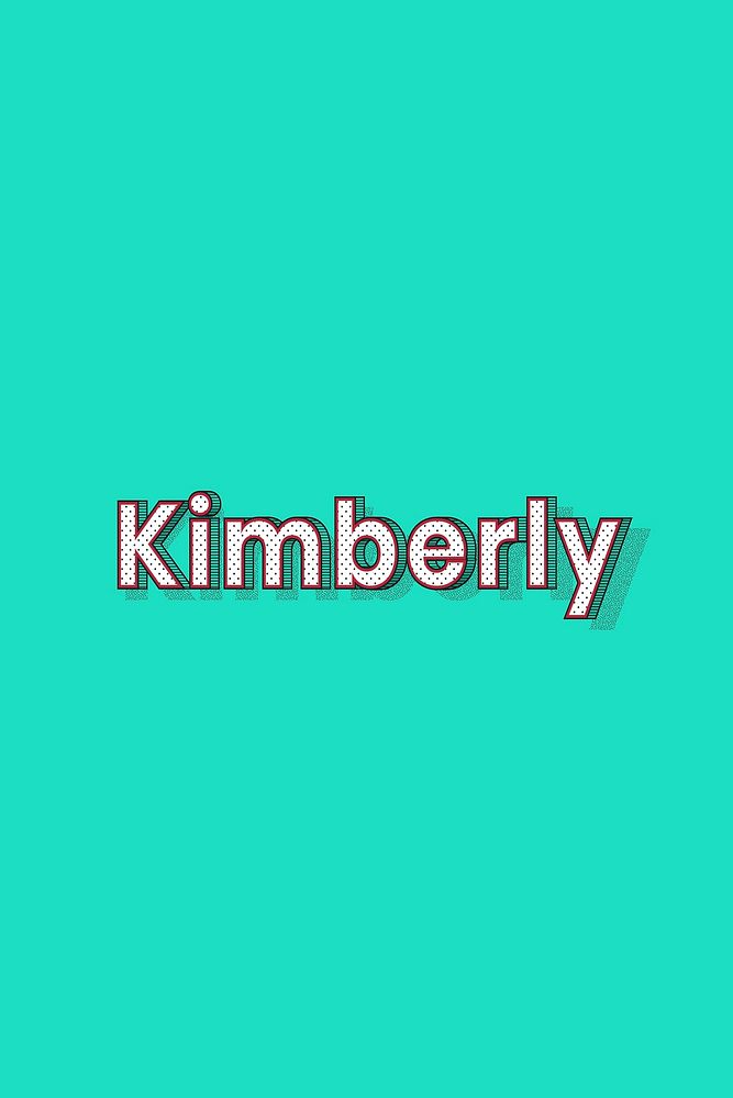 Female name Kimberly typography lettering