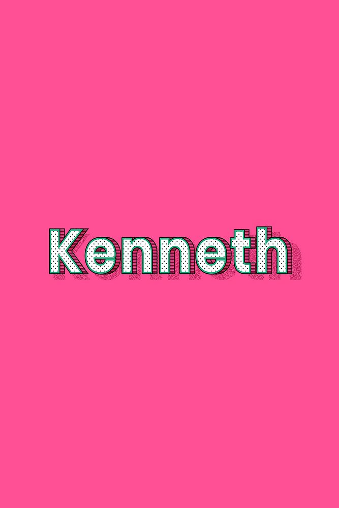 Male name Kenneth typography text