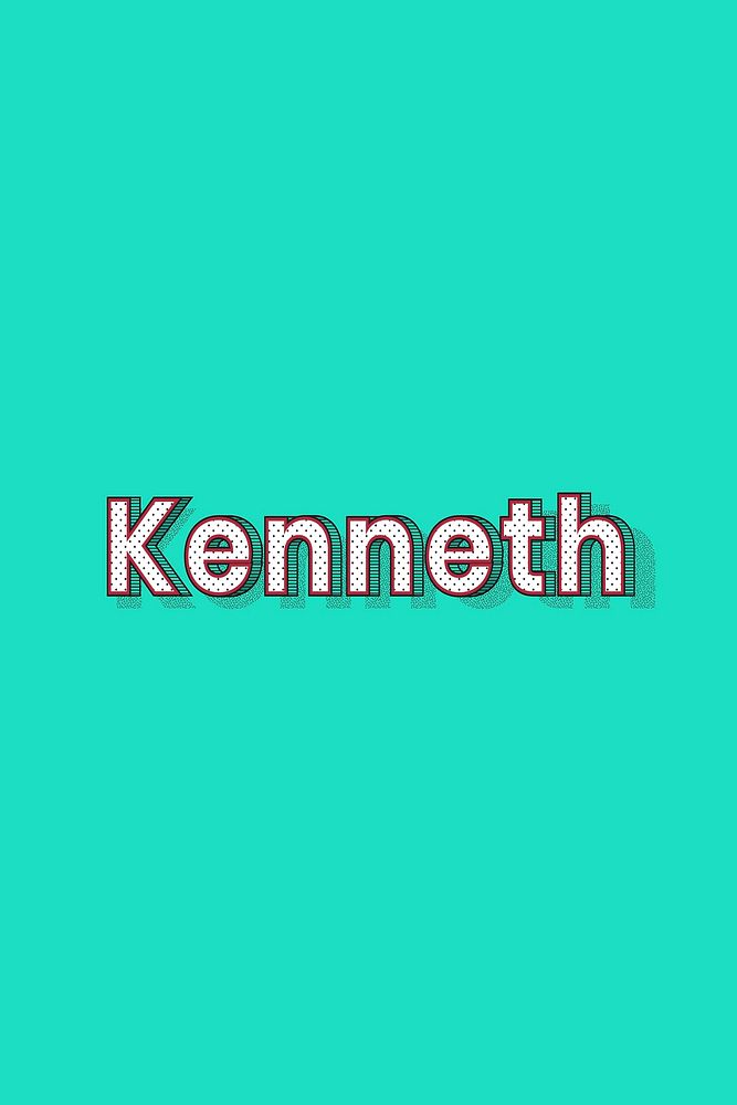Male name Kenneth typography lettering