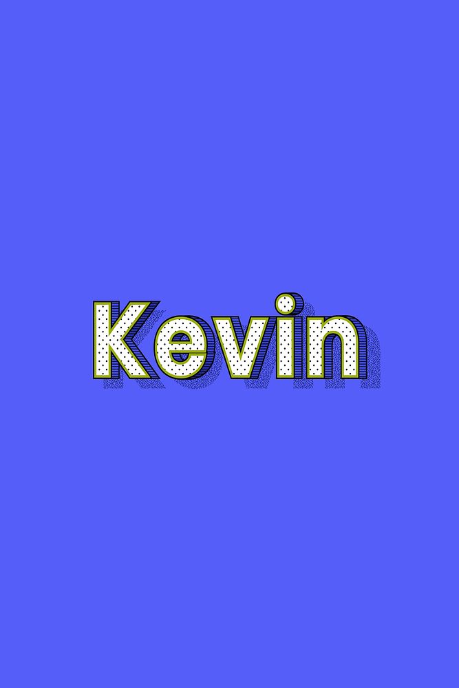 Male name Kevin typography lettering