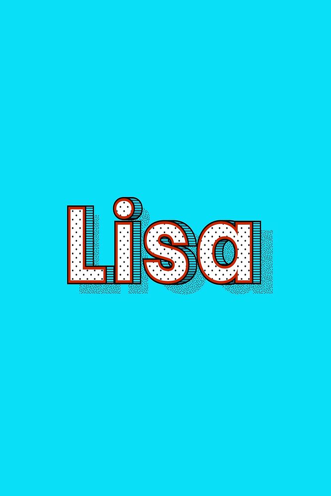 Polka dot Lisa name text retro typography