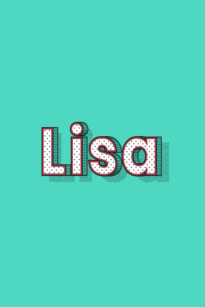 Female name Lisa typography lettering