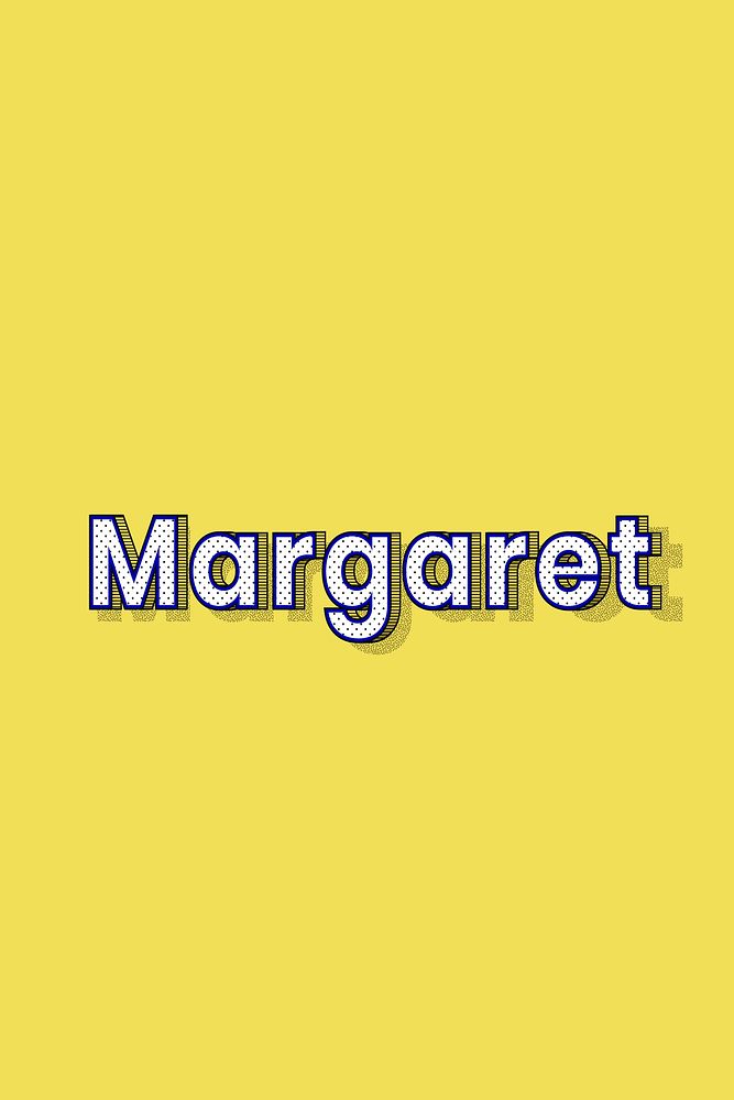 Polka dot Margaret name text retro typography