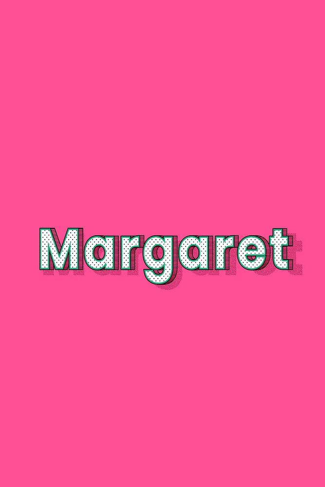 Polka dot Margaret name lettering retro typography