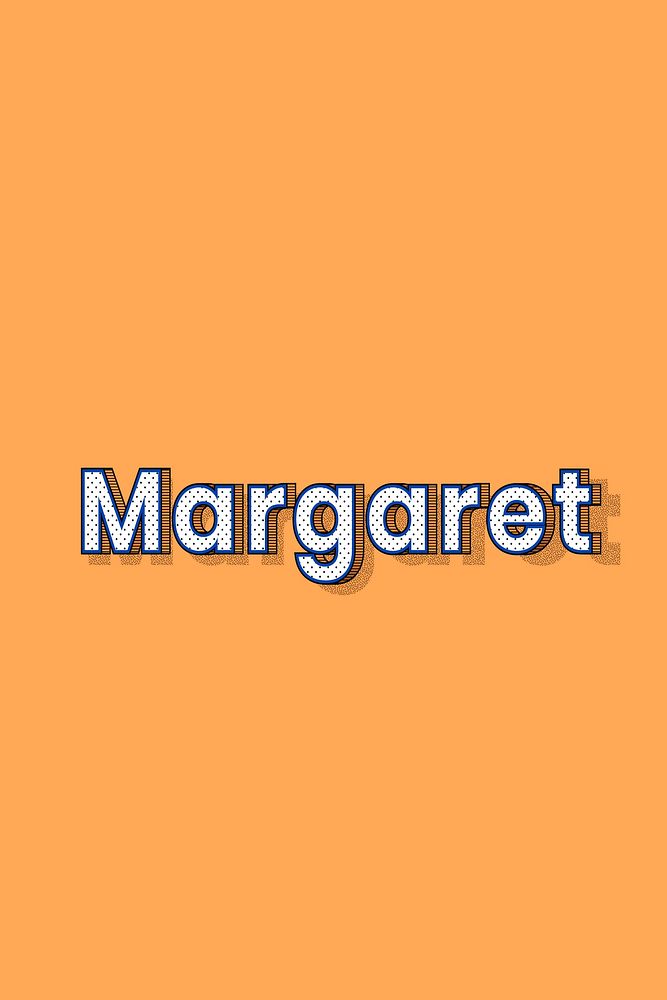 Polka dot Margaret name lettering retro typography