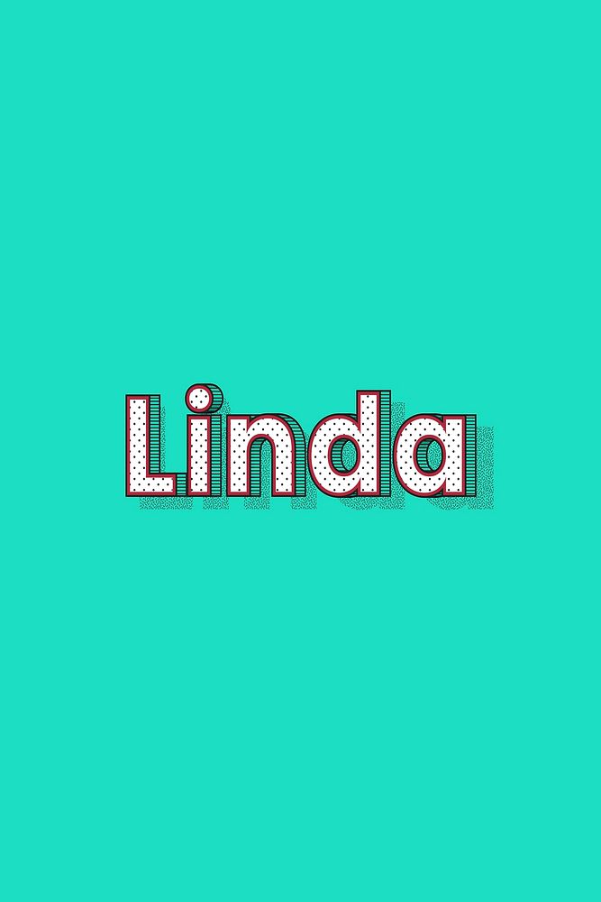 Linda female name typography lettering