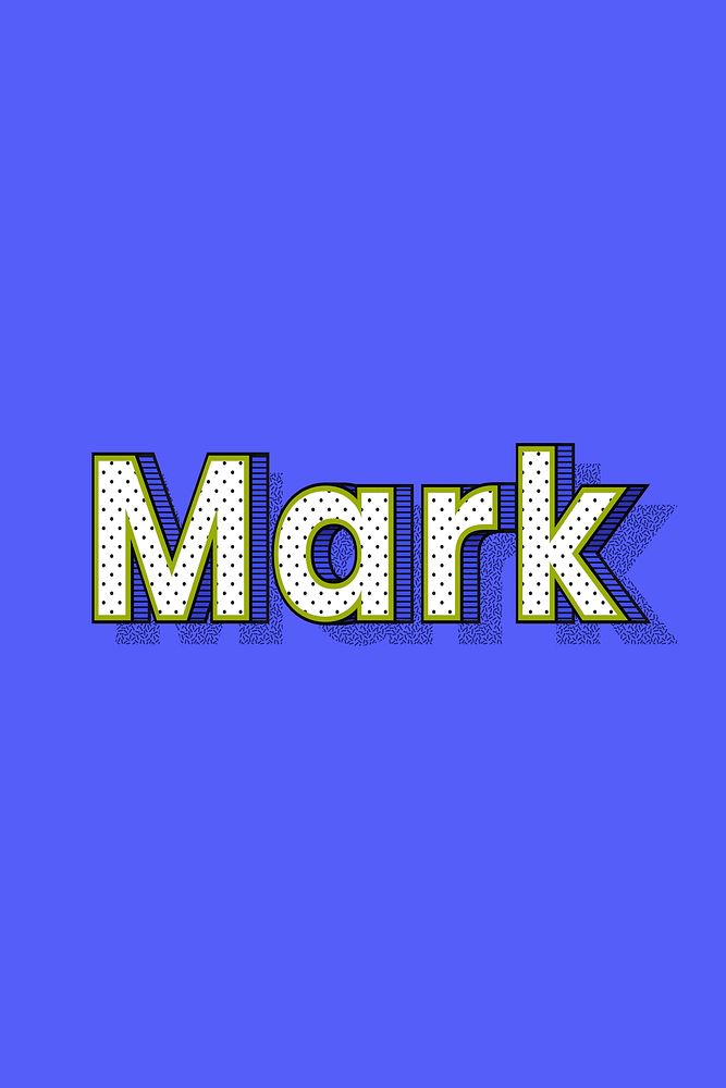 Polka dot Mark name text retro typography