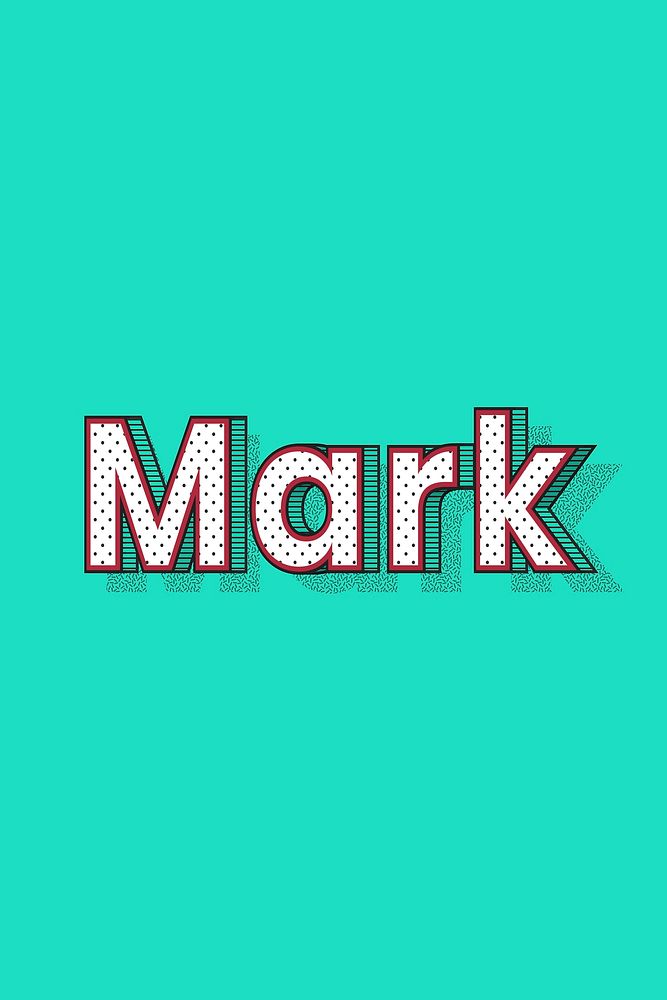 Polka dot Mark name lettering retro typography