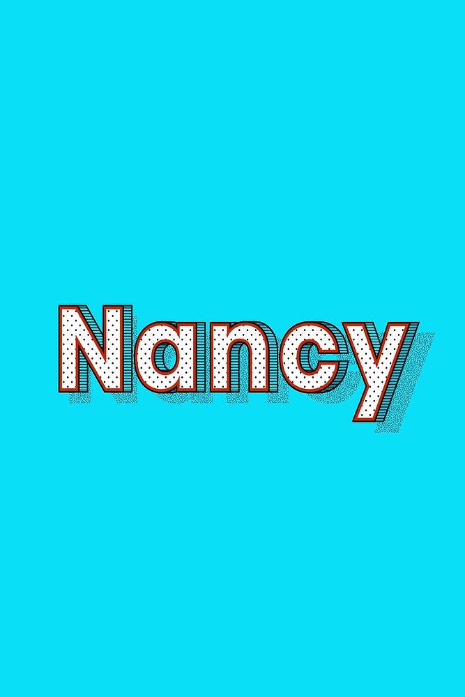 Polka dot Nancy name lettering retro typography