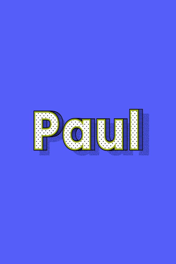 Paul male name typography lettering