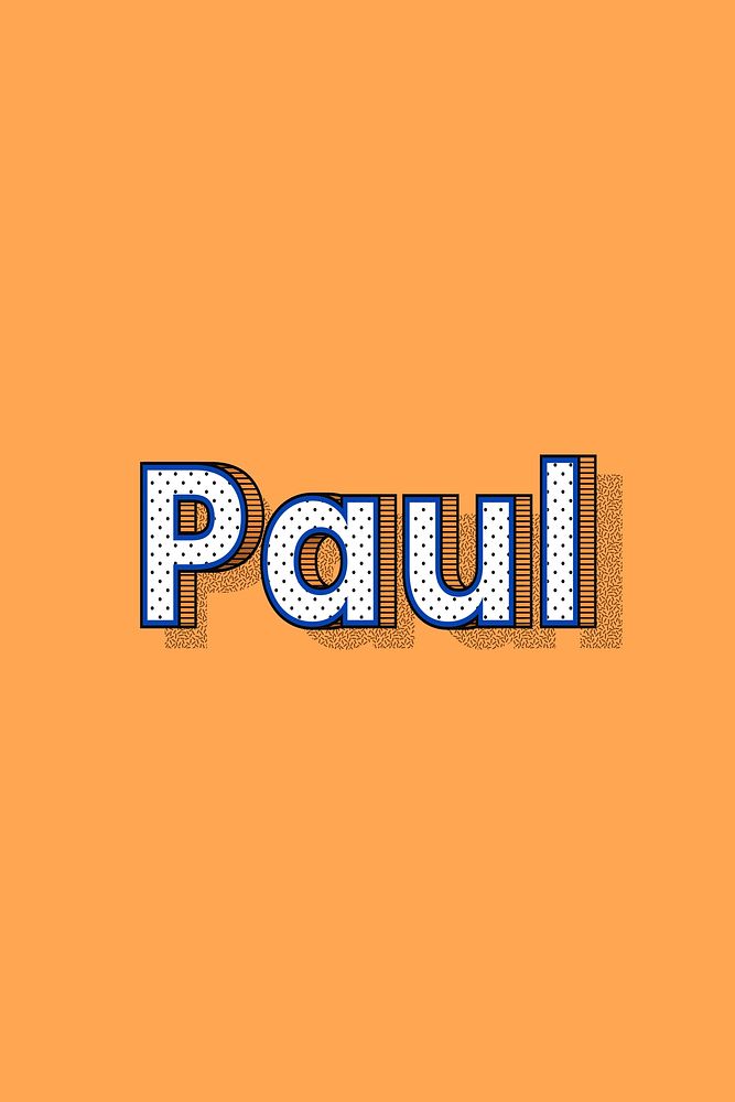 Polka dot Paul name text retro typography