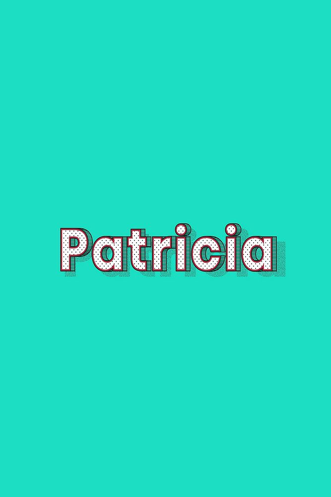 Polka dot Patricia name text retro typography