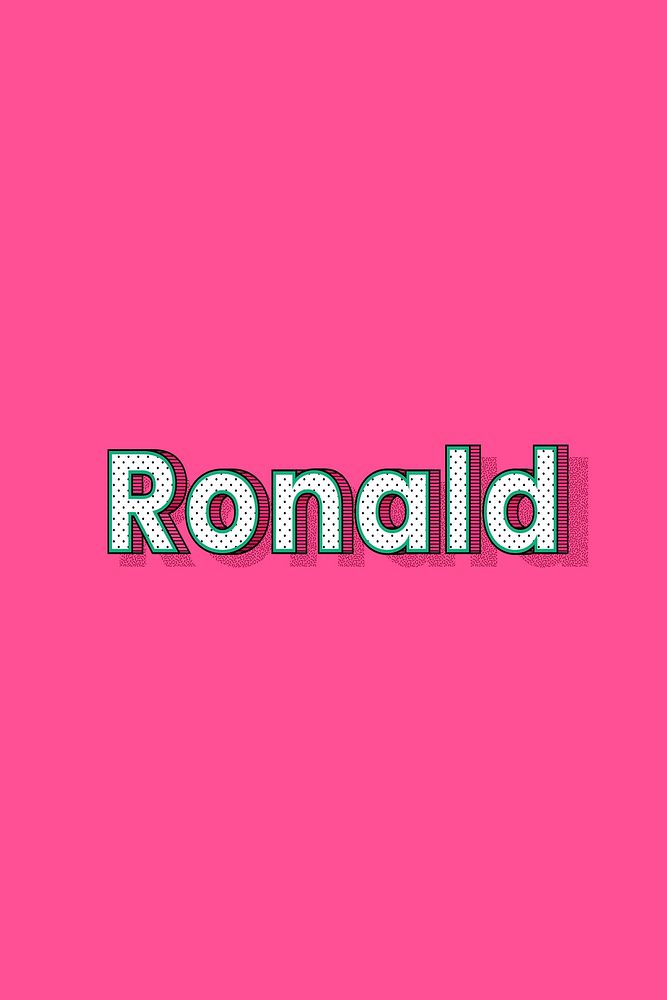 Polka dot Ronald name lettering retro typography