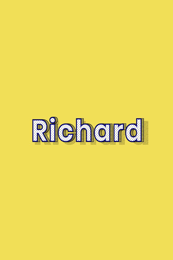 Male name Richard typography lettering