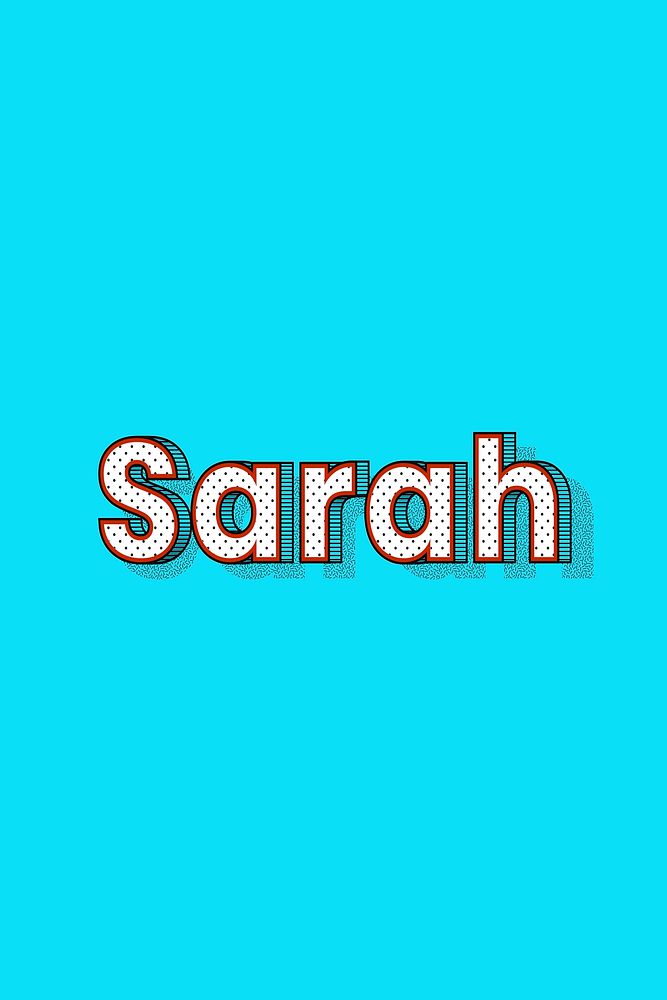 Polka dot Sarah name lettering retro typography