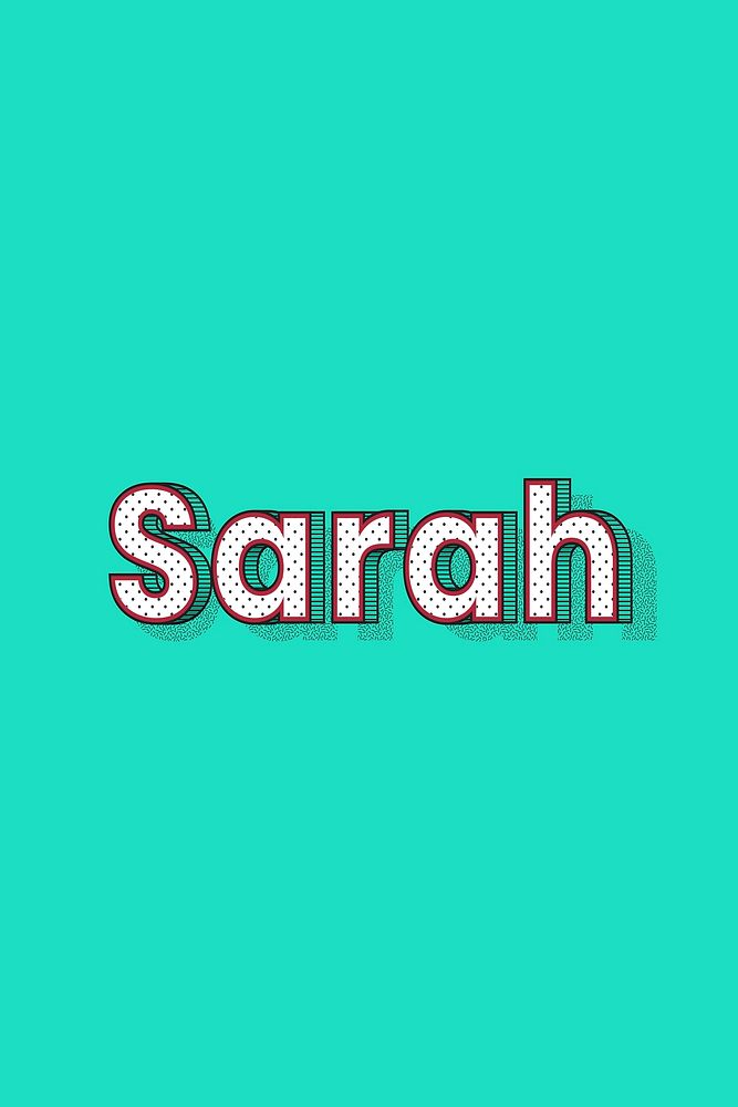 Female name Sarah typography text