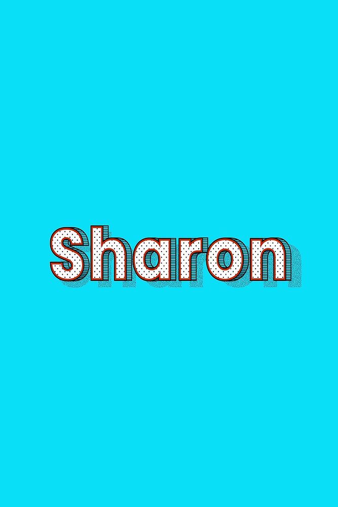 Polka dot Sharon name lettering retro typography