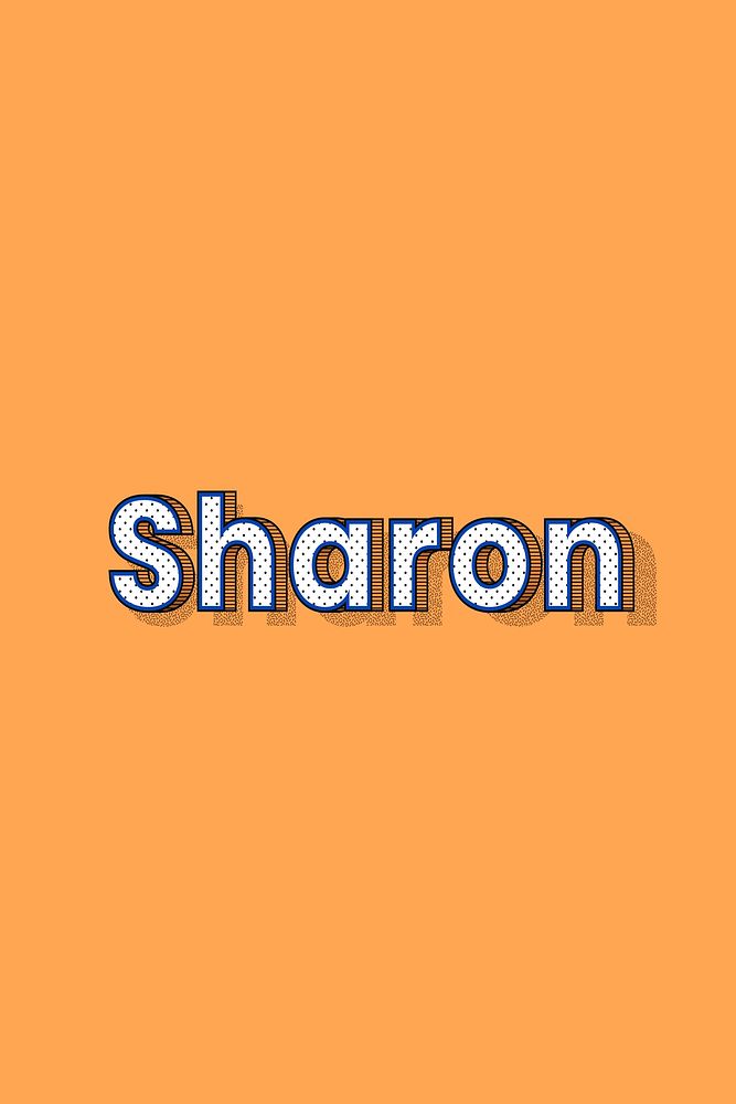 Polka dot Sharon name text retro typography