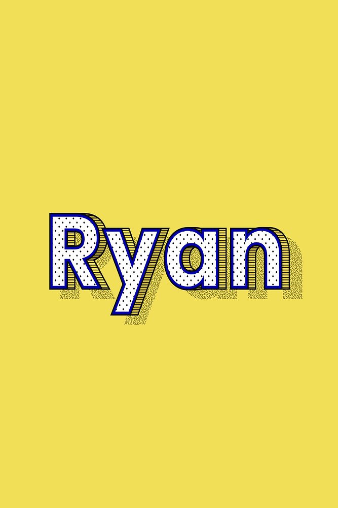 Polka dot Ryan name text retro typography