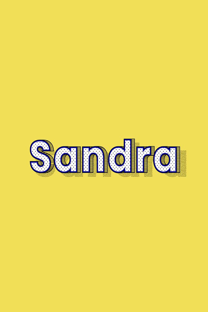 Polka dot Sandra name text retro typography