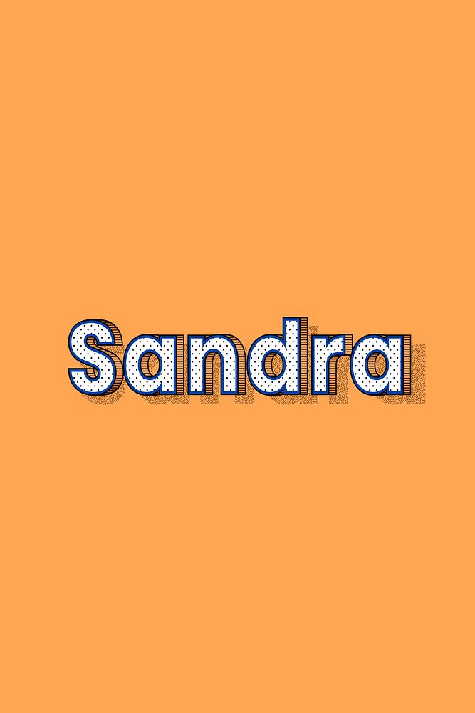 Polka dot Sandra name lettering retro typography
