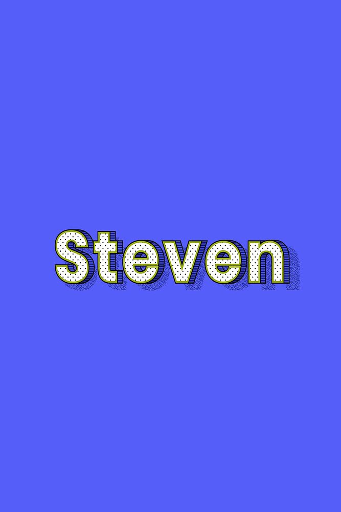 Male name Steven typography text