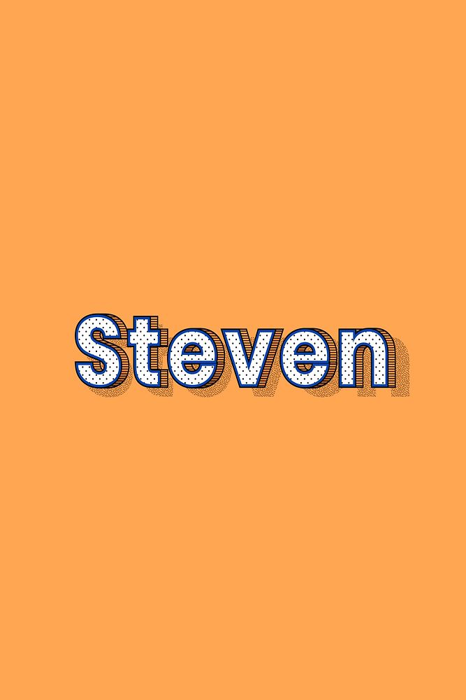 Polka dot Steven name lettering retro typography