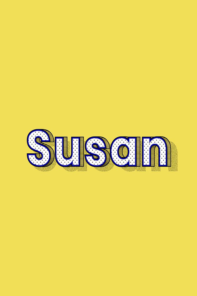 Polka dot Susan name lettering retro typography