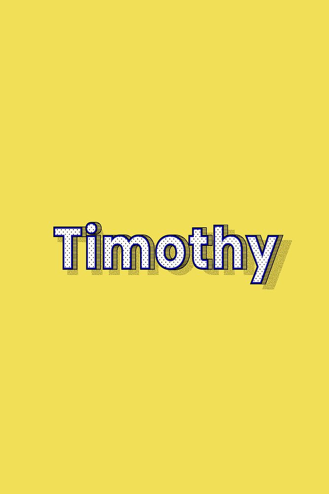 Polka dot Timothy name text retro typography