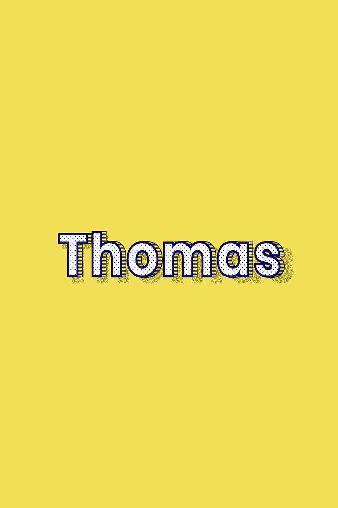 Male name Thomas typography lettering