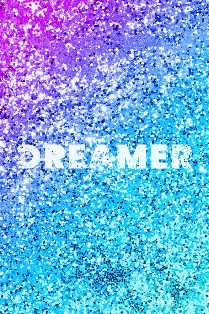 Dreamer glittery word cool typography