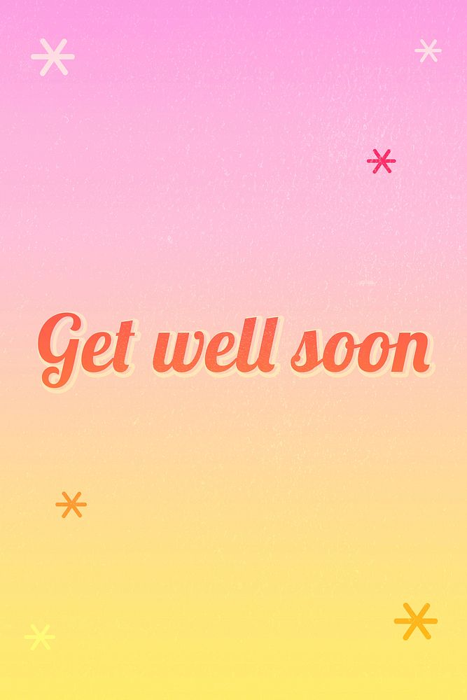 Get well soon word vintage font