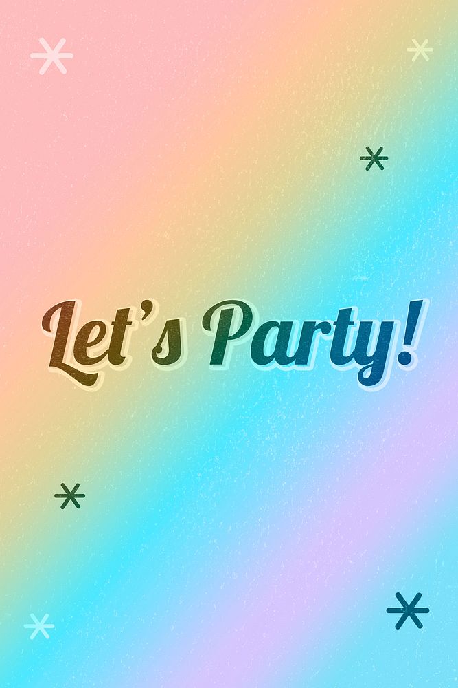 Let's party word gay pride rainbow font