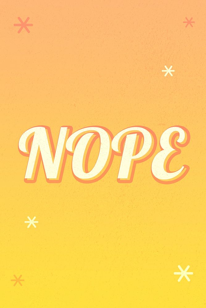 Nope word colorful star patterned typography