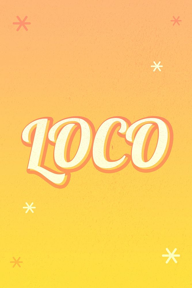 Loco word orange gradient text