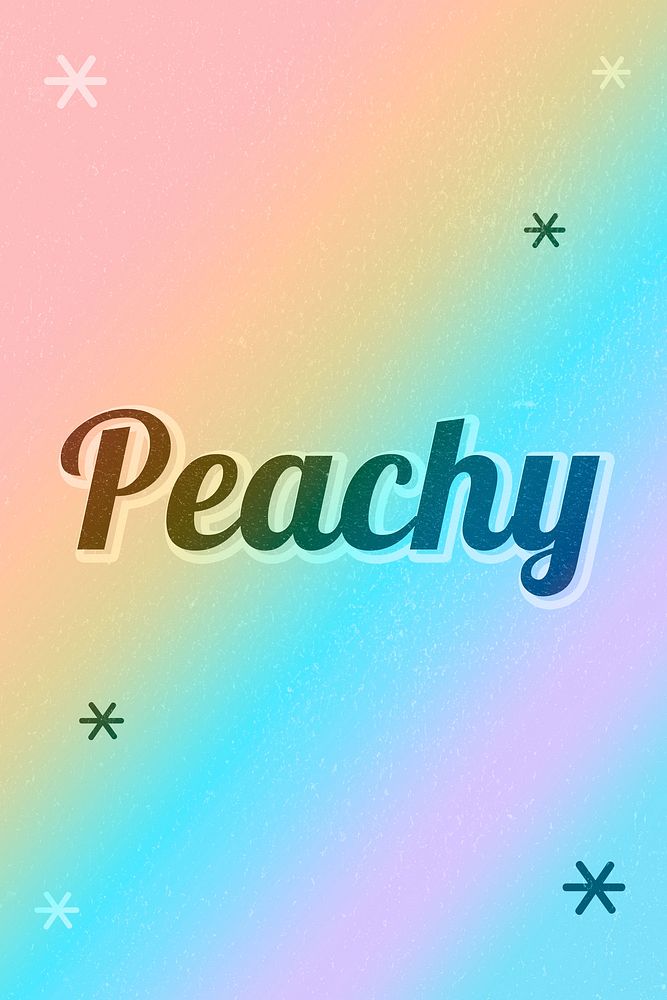 Peachy word gay pride rainbow font